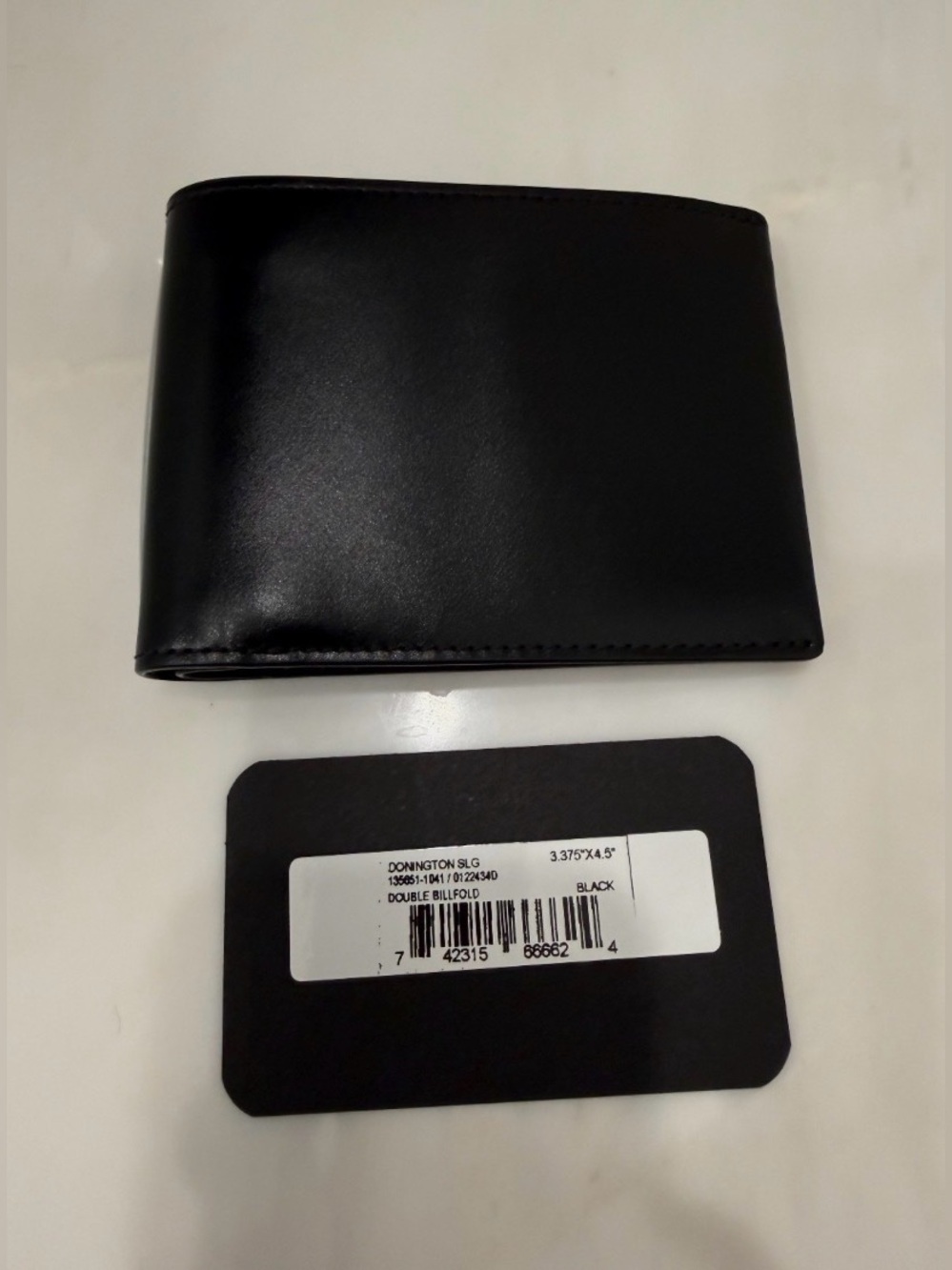 NEW Tumi DONINGTON Double Billfold Wallet - 100% BLACK LEATHER